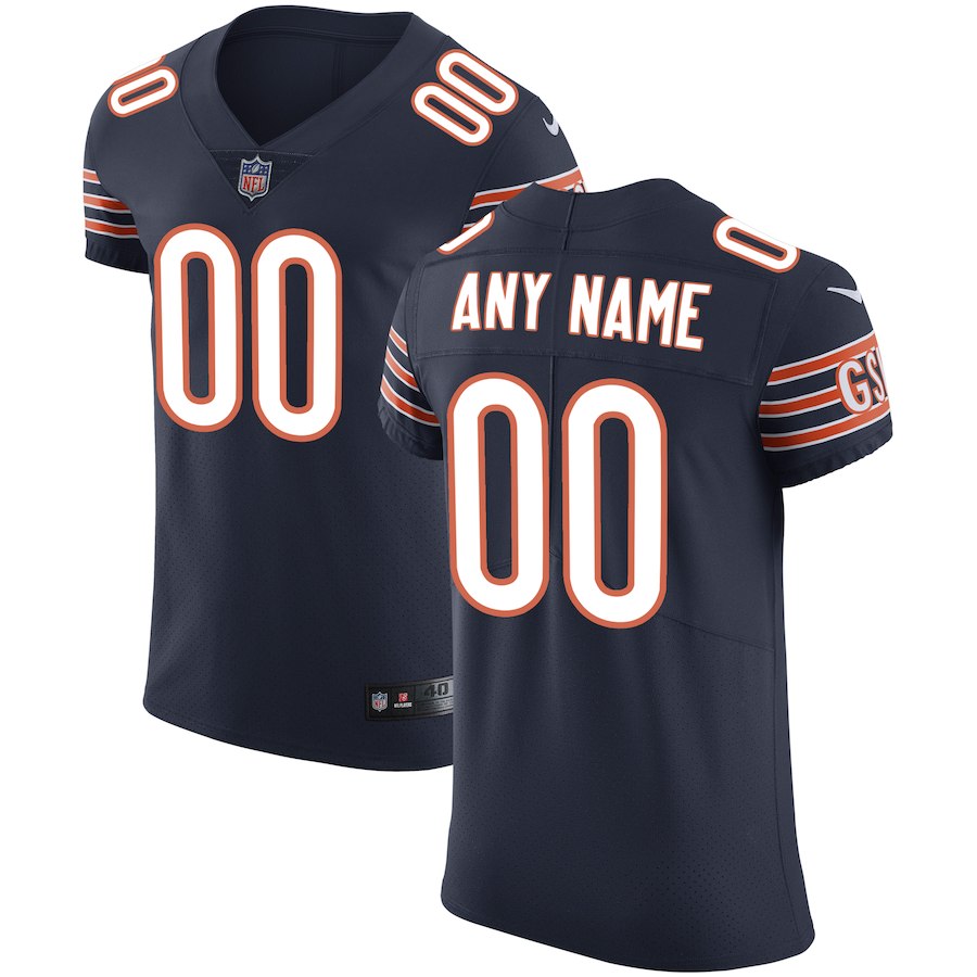 Men's Chicago Bears Navy Vapor Untouchable Custom Elite NFL Stitched Jersey
